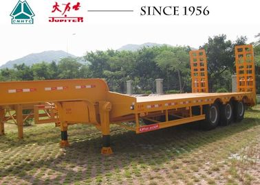 40 Tons 3 Axles Low Bed Trailer High Tensile Steel Material With Spring Suspension