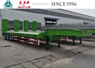 3 Axles 50 Ton Lowboy Trailer , Low Bed Truck Trailer With Hydraulic Ramp
