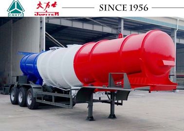 3 Axles V Shaped Acid Tanker Trailer 40 Tons Payload With Airbag Suspension