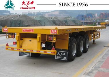 3 Axle Flatbed Trailer , 20-45ft High Bed Trailer For Carrying Bulk Cargo