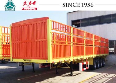 40FT 4 Axles Fence Trailer , High Side Wall Cargo Trailer 12R22.5 Tires