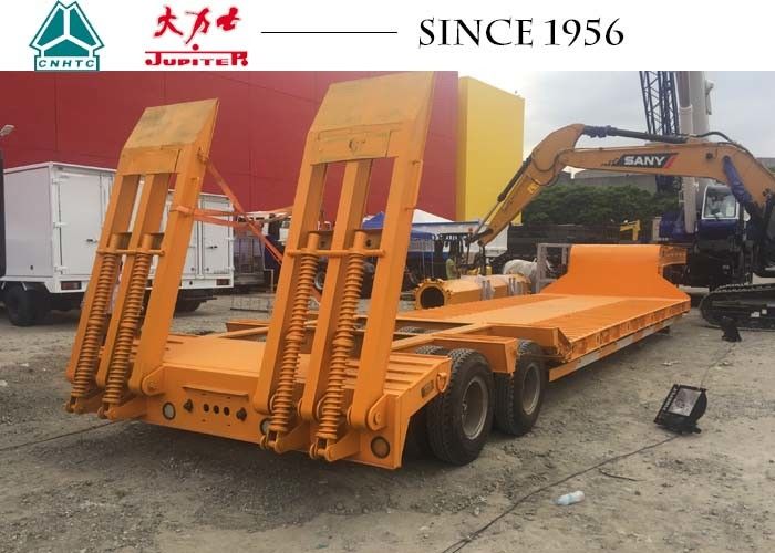 60tons 1 Lines 2 Axle Lowbed Trailer With Rigid Suspension For Philippines Sale