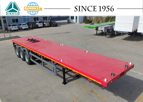 Tri-Axle Flat Deck Trailer 3 Axle 40 Ft Flatbed Trailer Flatbed Semi Trailer