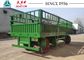 Green Color 20ft 2 Axle Flatbed Truck Trailer Drawbar Trailer With Side Wall