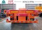 3 Axle Flatbed Trailer With Front Side Wall , Flatbed Car Trailer Long Life