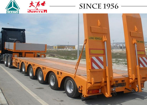 100T Spring Suspension 5 Axle Heavy Duty Low Bed Semi Trailer